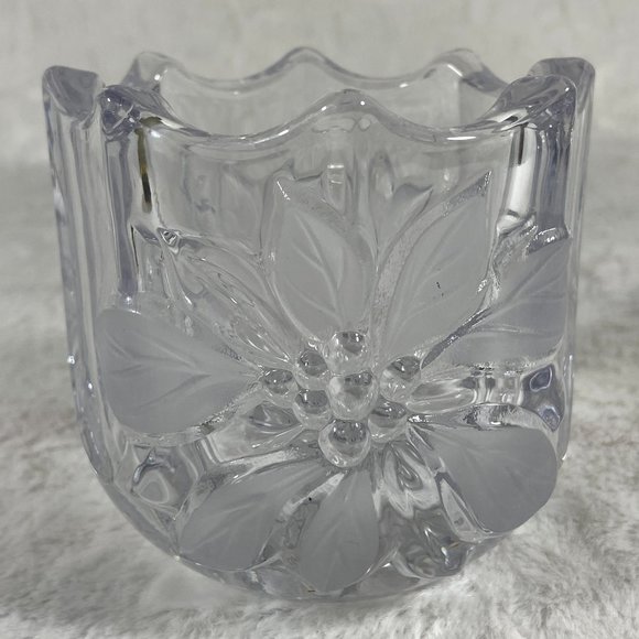 Mikasa Other - Mikasa Festive Poinsettia Votive Candleholder Crystal Cut Glass
